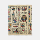 Ägyptische Hieroglyphen und Gottheiten auf Papyrus Fleecedecke (Vorderseite)