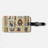 Ägyptische Hieroglyphen und Gottheiten auf Papyrus Gepäckanhänger (Rückseite horizontal)