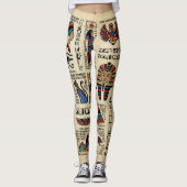 Ägyptische Hieroglyphen und Gottheiten auf Papyrus Leggings (Vorderseite)