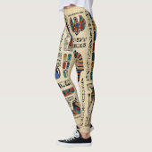 Ägyptische Hieroglyphen und Gottheiten auf Papyrus Leggings (Links)