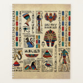 Ägyptische Hieroglyphen und Gottheiten auf Papyrus Planer (Vorderseite)