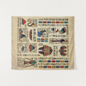Ägyptische Hieroglyphen und Gottheiten auf Papyrus Wandteppich (Vorderseite (Horizontal))
