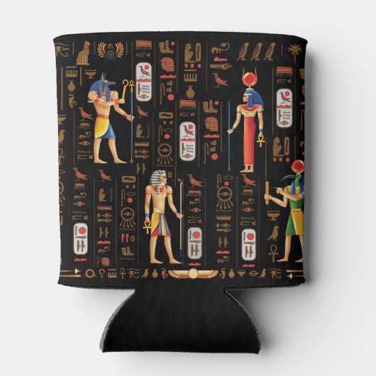 Ägyptische Hieroglyphen und Gottheiten aus Gold au Dosenkühler (Rückseite)