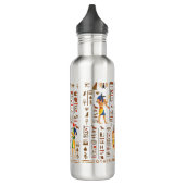 Ägyptische Hieroglyphen und Gottheiten aus Gold au Edelstahlflasche (Links)