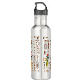 Ägyptische Hieroglyphen und Gottheiten aus Gold au Edelstahlflasche (Rückseite)