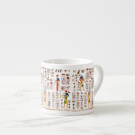 Ägyptische Hieroglyphen und Gottheiten aus Gold au Espressotasse (Vorderseite Rechts)