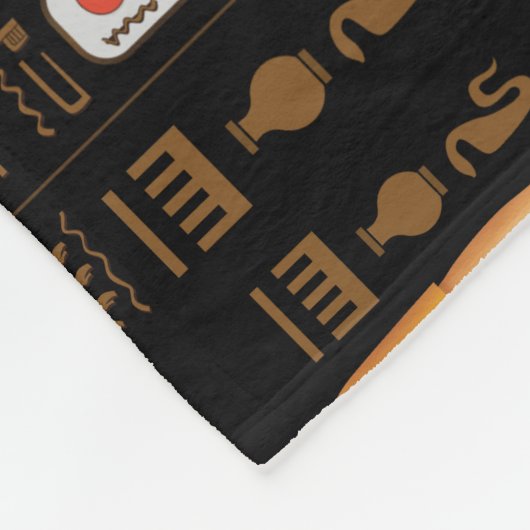 Ägyptische Hieroglyphen und Gottheiten aus Gold au Fleecedecke (Ecke)
