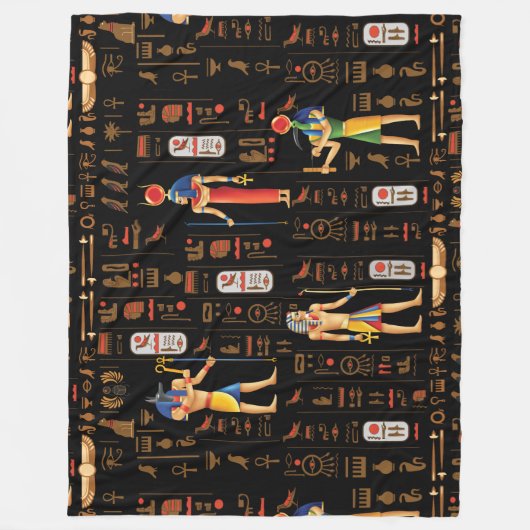 Ägyptische Hieroglyphen und Gottheiten aus Gold au Fleecedecke (Vorderseite)
