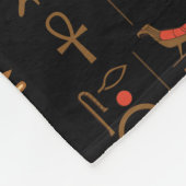 Ägyptische Hieroglyphen und Gottheiten aus Gold au Fleecedecke (Ecke)