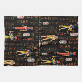 Ägyptische Hieroglyphen und Gottheiten aus Gold au Geschirrtuch (Horizontal)