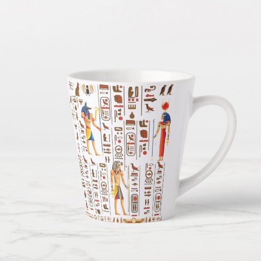 Ägyptische Hieroglyphen und Gottheiten aus Gold au Milchtasse (Rechts)