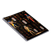 Ägyptische Hieroglyphen und Gottheiten aus Gold au Notizblock (Rechte Seite)