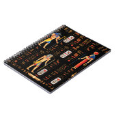 Ägyptische Hieroglyphen und Gottheiten aus Gold au Notizblock (Linke Seite)