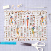 Ägyptische Hieroglyphen und Gottheiten aus Gold au Seidenpapier (Handwerk)