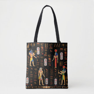 Ägyptische Hieroglyphen und Gottheiten aus Gold au Tasche