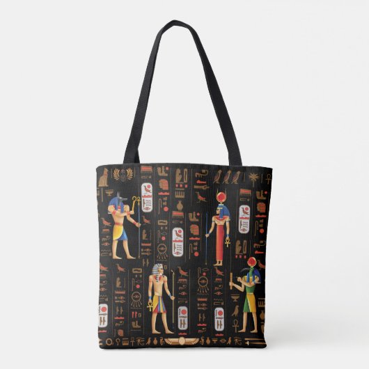 Ägyptische Hieroglyphen und Gottheiten aus Gold au Tasche (Rückseite)