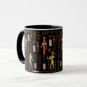 Ägyptische Hieroglyphen und Gottheiten aus Gold au Tasse (Vorderseite Links)