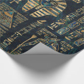 Ägyptische Hieroglyphen und Gottheiten - Geschenkpapier (Ecke)
