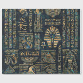 Ägyptische Hieroglyphen und Gottheiten - Geschenkpapier (Flach)