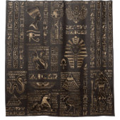 Ägyptische Hieroglyphen und Gottheiten - Gold auf Duschvorhang (Vorderseite)