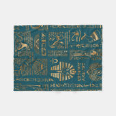 Ägyptische Hieroglyphen und Gottheiten - Gold auf Fleecedecke (Vorderseite (Horizontal))
