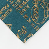 Ägyptische Hieroglyphen und Gottheiten - Gold auf Fleecedecke (Ecke)