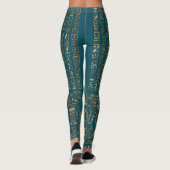 Ägyptische Hieroglyphen und Gottheiten - Gold auf Leggings (Rückseite)