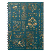 Ägyptische Hieroglyphen und Gottheiten - Gold auf Notizblock (Vorderseite)