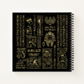 Ägyptische Hieroglyphen und Gottheiten, Gold auf s Notizblock (Rückseite)
