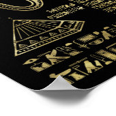 Ägyptische Hieroglyphen und Gottheiten, Gold auf s Poster (Ecke)