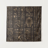 Ägyptische Hieroglyphen und Gottheiten - Gold auf Wandteppich (Vorderseite)