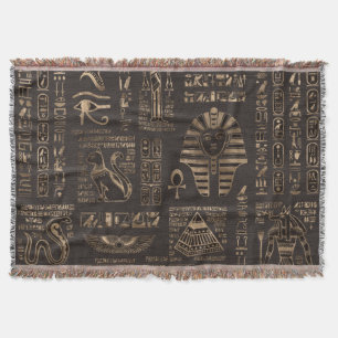 Ägyptische Hieroglyphen und Gottheiten - Gold aus Decke
