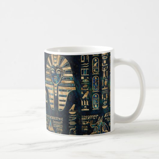 Ägyptische Hieroglyphen und Gottheiten - Kaffeetasse (Rechts)