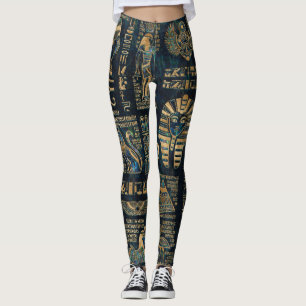 Ägyptische Hieroglyphen und Gottheiten - Leggings