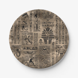 Ägyptische Hieroglyphen und Gottheiten - Luxusgol Pappteller