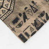 Ägyptische Hieroglyphen und Gottheiten - Luxusgold Fleecedecke (Ecke)