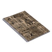 Ägyptische Hieroglyphen und Gottheiten - Luxusgold Notizblock (Rechte Seite)