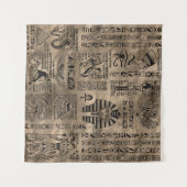 Ägyptische Hieroglyphen und Gottheiten - Luxusgold Wandteppich (Vorderseite (Horizontal))