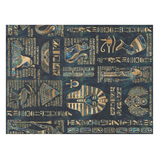 Ägyptische Hieroglyphen und Gottheiten - Tischdecke (Vorderseite (Horizontal))