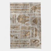 Ägyptische Hieroglyphen und Gottheiten - Vintages Geschirrtuch (Vertikal)