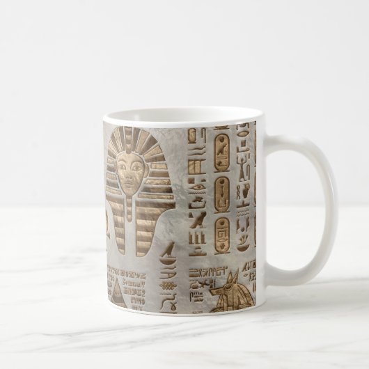 Ägyptische Hieroglyphen und Gottheiten - Vintages Kaffeetasse (Rechts)