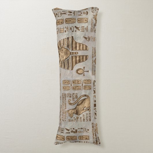 Ägyptische Hieroglyphen und Gottheiten - Vintages Seitenschläferkissen (Vorderseite Vertikal)