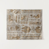 Ägyptische Hieroglyphen und Gottheiten - Vintages Wandteppich (Vorderseite (Horizontal))