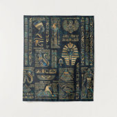 Ägyptische Hieroglyphen und Gottheiten - Wandteppich (Vorderseite)