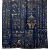 Ägyptische Hieroglyphen und Gottheitgold auf Duschvorhang (Vorderseite)