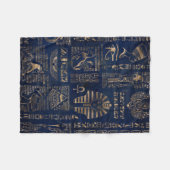 Ägyptische Hieroglyphen und Gottheitgold auf Fleecedecke (Vorderseite (Horizontal))