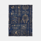 Ägyptische Hieroglyphen und Gottheitgold auf Fleecedecke (Vorderseite)