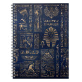 Ägyptische Hieroglyphen und Gottheitgold auf Notizblock (Vorderseite)