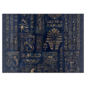 Ägyptische Hieroglyphen und Gottheitgold auf Schneidebrett (Vorderseite)