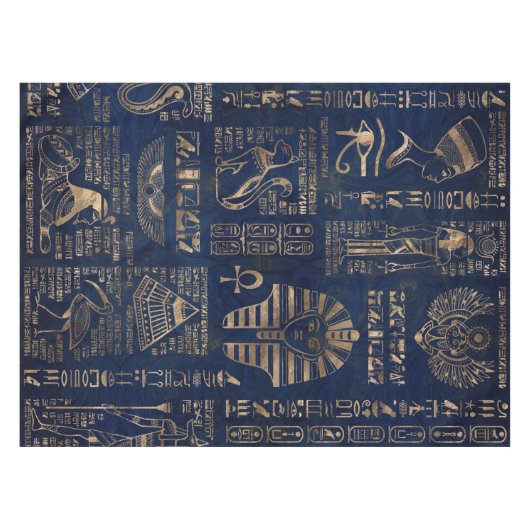 Ägyptische Hieroglyphen und Gottheitgold auf Tischdecke (Vorderseite (Horizontal))